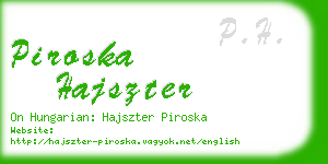 piroska hajszter business card